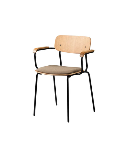 J183 Holmen Stackable Armchair — Steel Black/Taupe