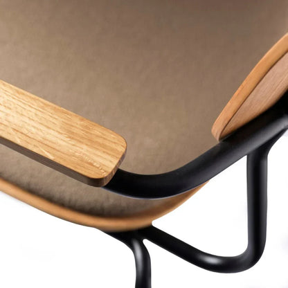 J183 Holmen Stackable Armchair — Steel Black/Taupe