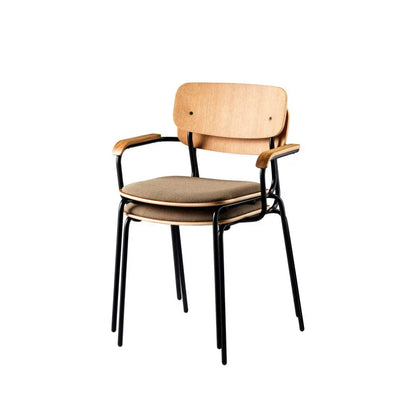 J183 Holmen Stackable Armchair — Steel Black/Taupe