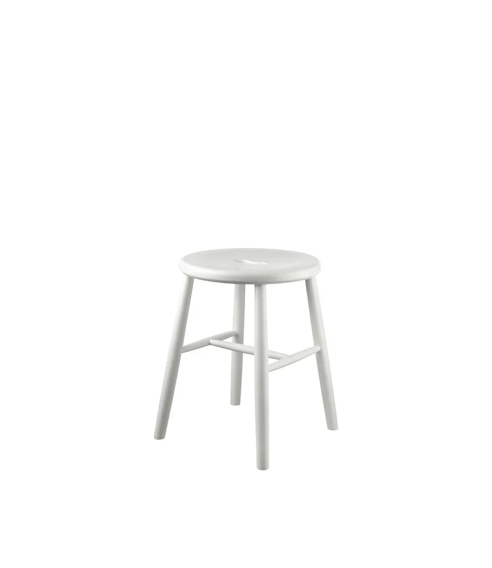 J27 Stool — Beech — Pure White