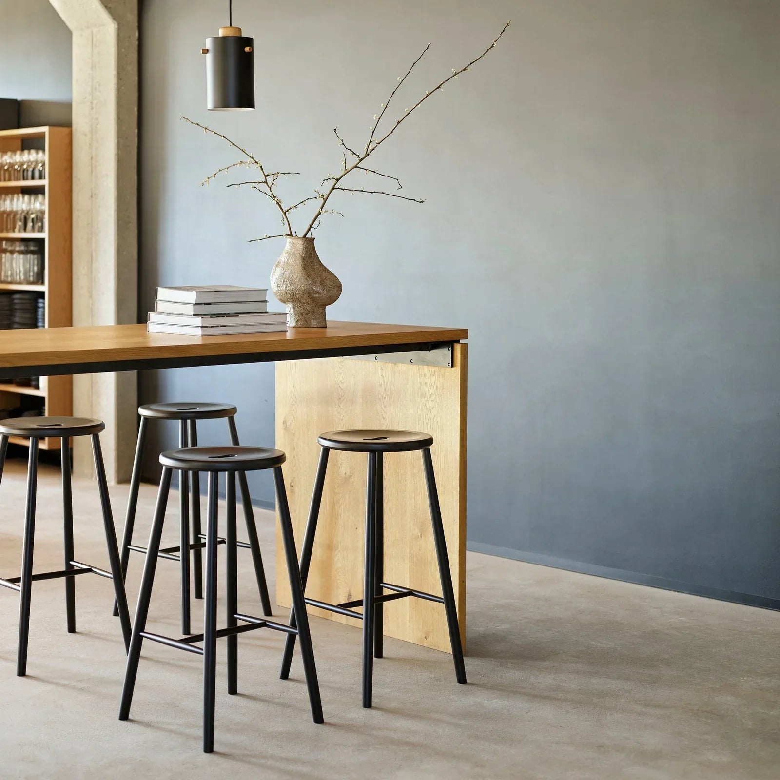J27B Bar Stool — Jet Black Beech