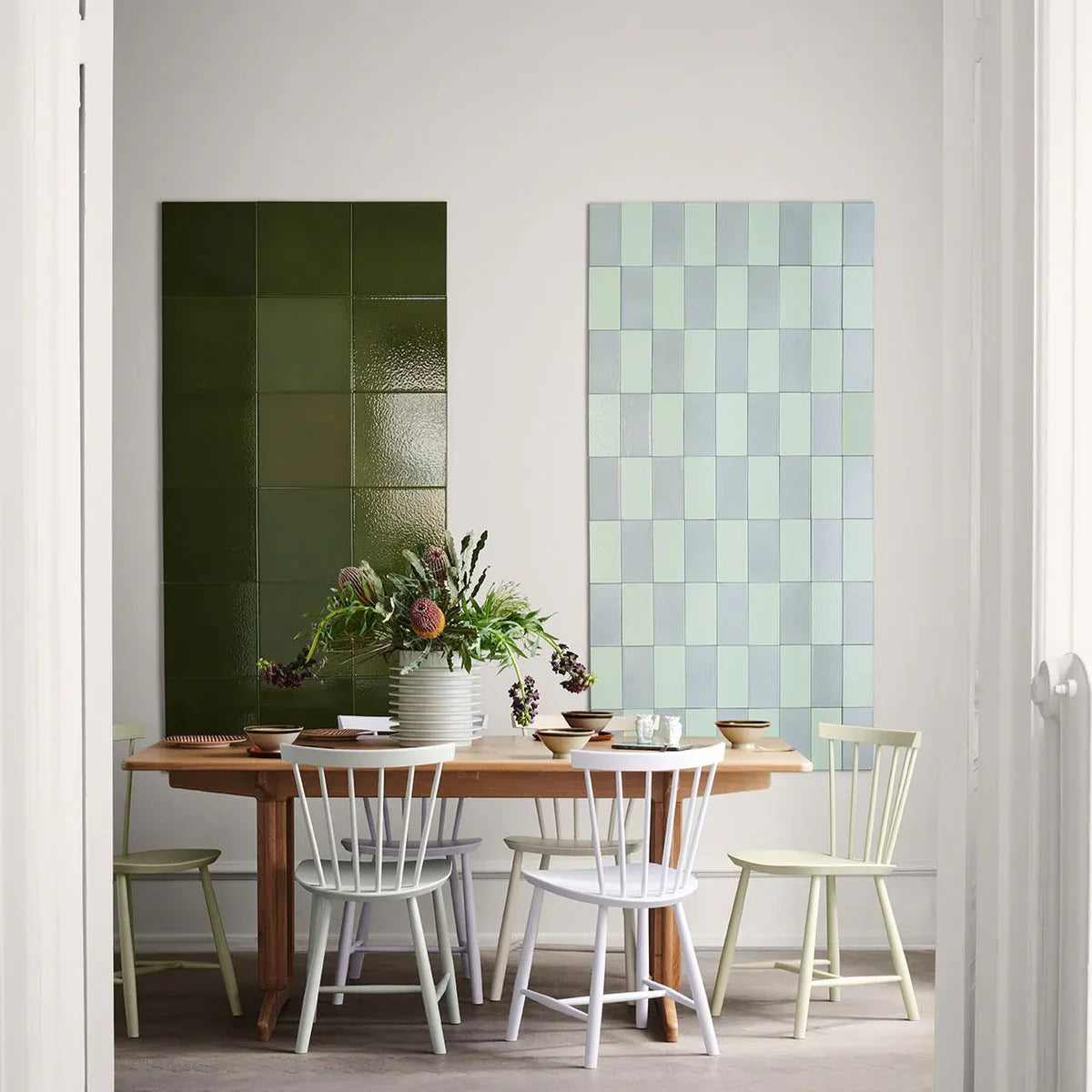 J46 Dining Chair — Dust/Bones Painted Beech