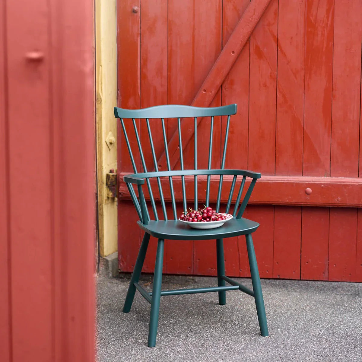 J52B Chair — Black Green Painted Beech