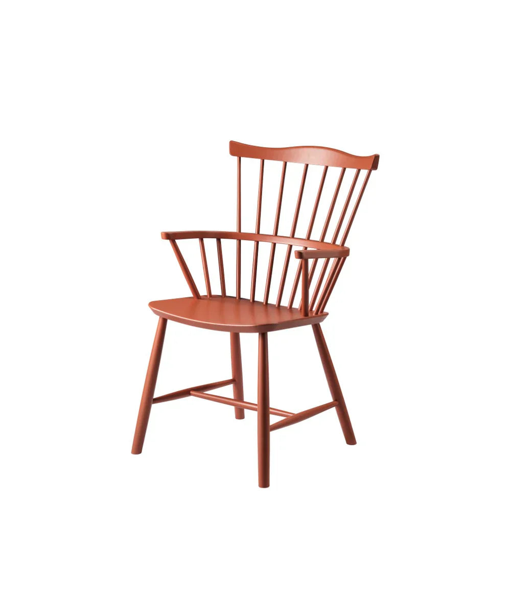 J52B Chair — Brick Red Painted Beech