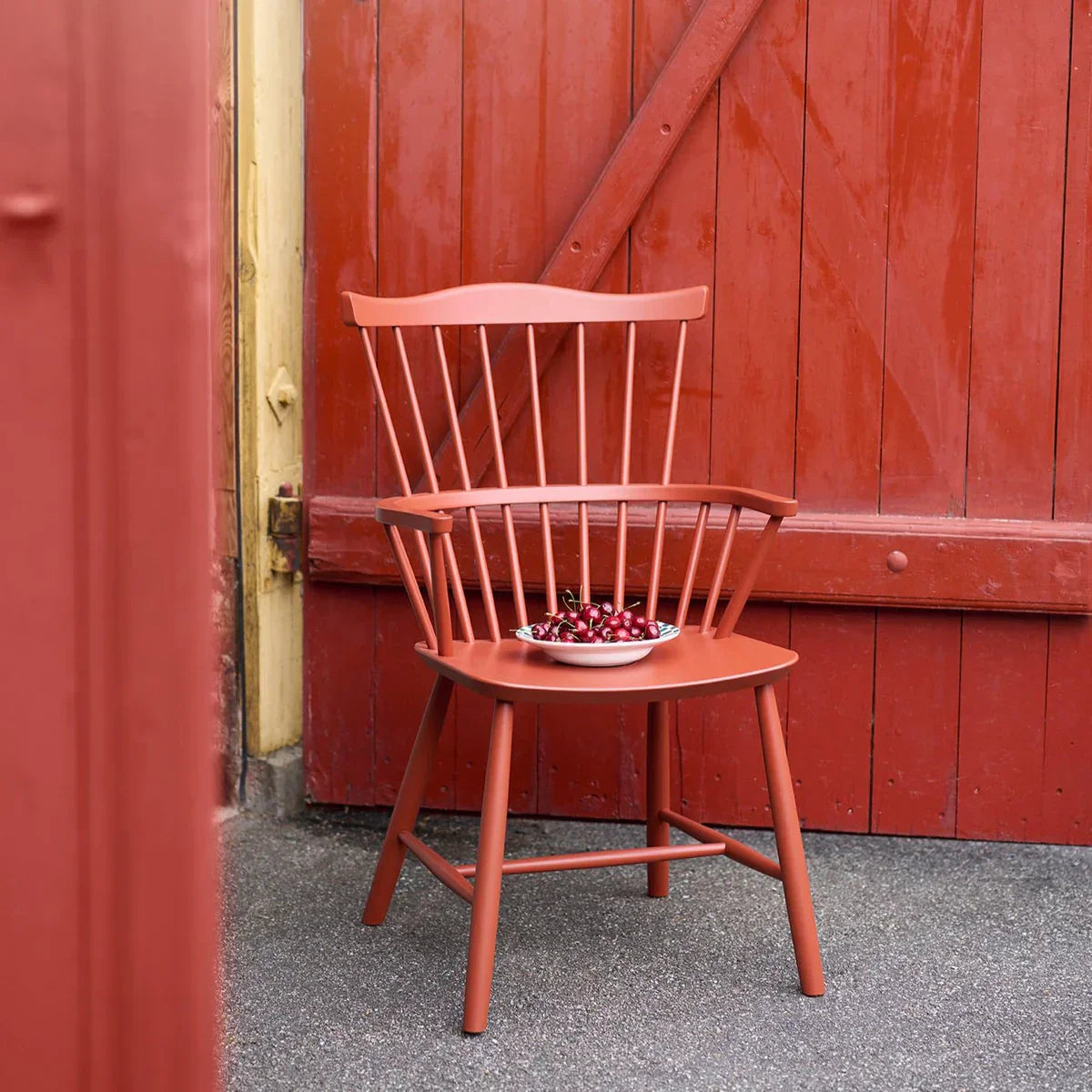 J52B Chair — Brick Red Painted Beech