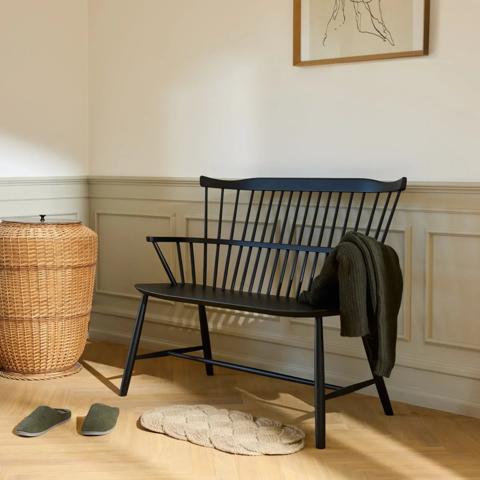 J52D Bench — Jet Black Painted Beech