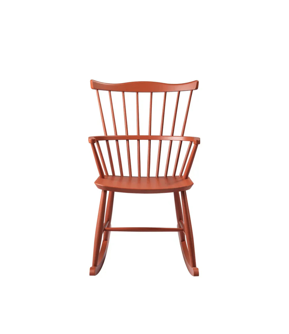 J52G Rocking Chair — Brick Red Painted Beech