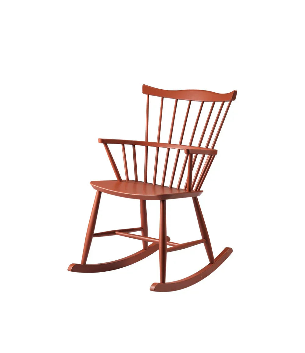 J52G Rocking Chair — Brick Red Painted Beech