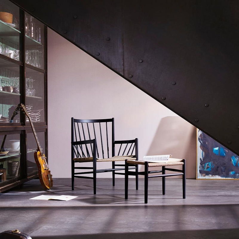 J82 Lounge Chair — Jet Black Painted Beech