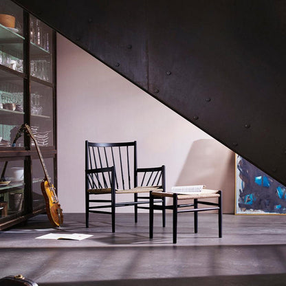 J82 Lounge Chair — Jet Black Painted Beech