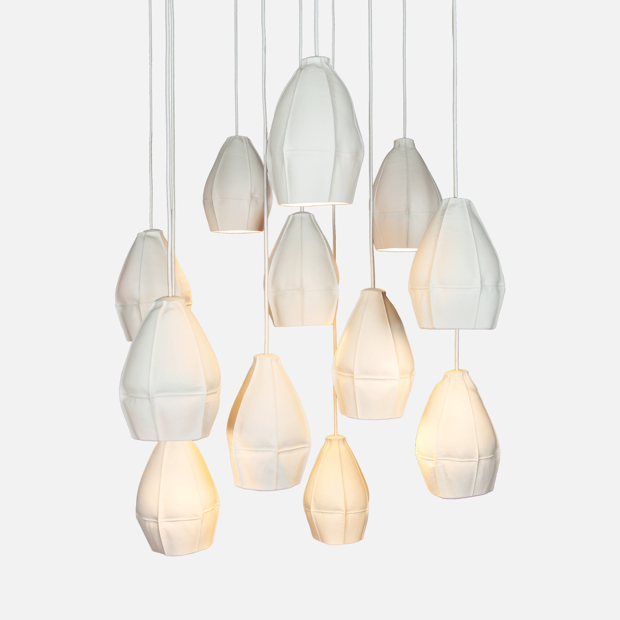 Kawa Porcelain Pendant Light — Cluster of 12