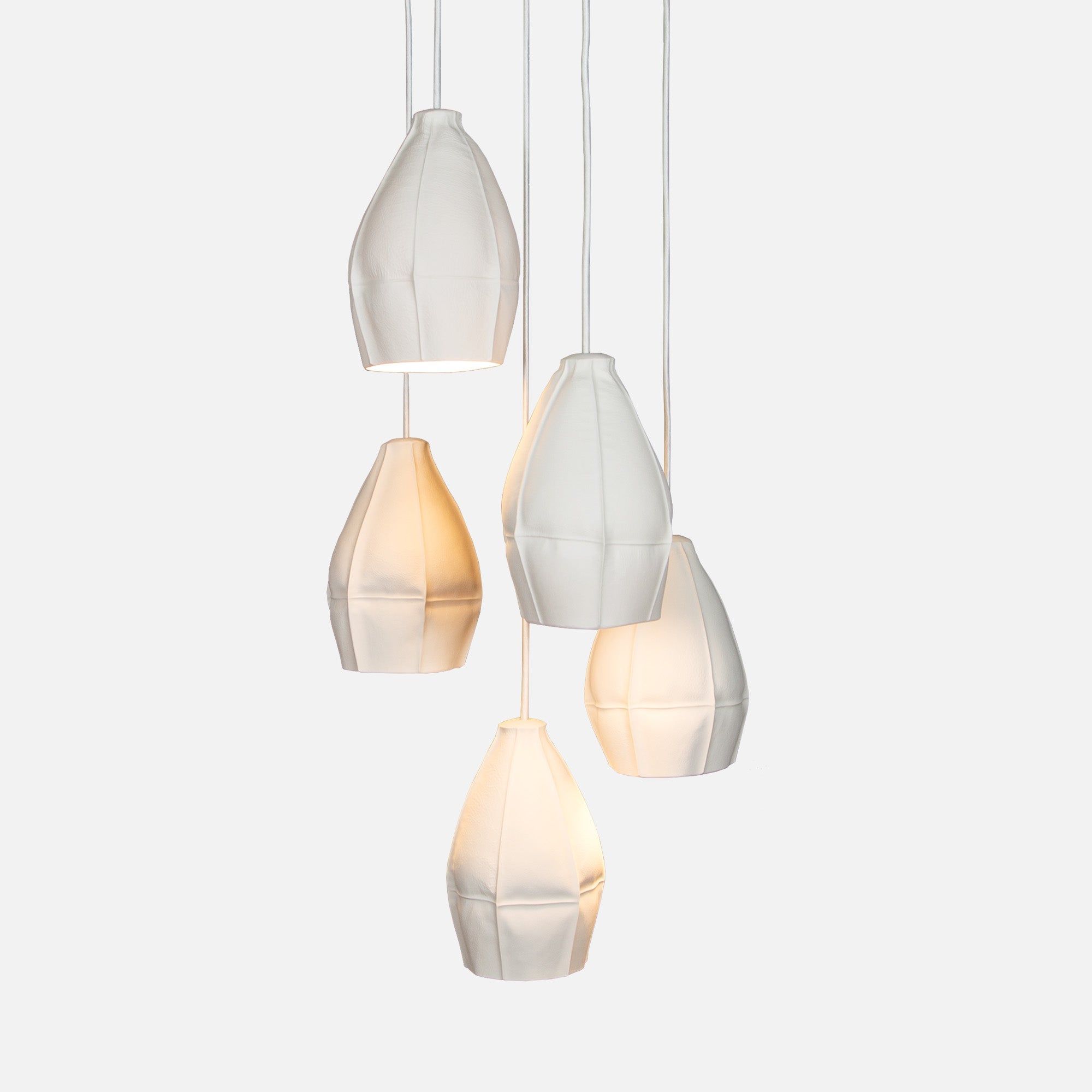 Kawa Porcelain Pendant Light — Cluster of 5