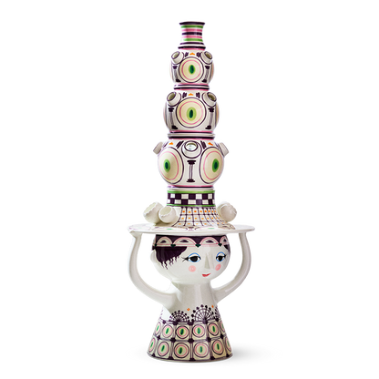 Bjørn Wiinblad Lady with Hat Floor Vase — Plum