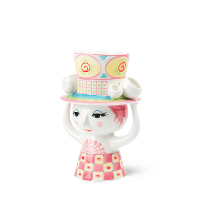 Bjørn Winblad Lady With Hat Vase, Pink/Yellow