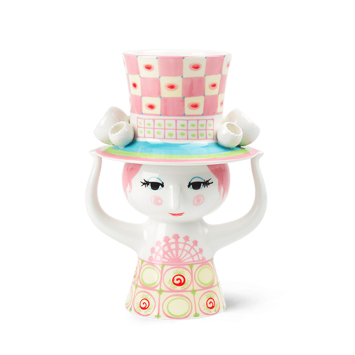 Bjørn Winblad Lady With Hat Vase — Pink/Yellow