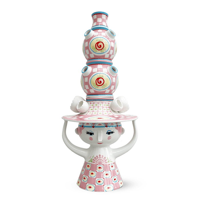 Bjørn Wiinblad Lady With Hat Vase — Pink