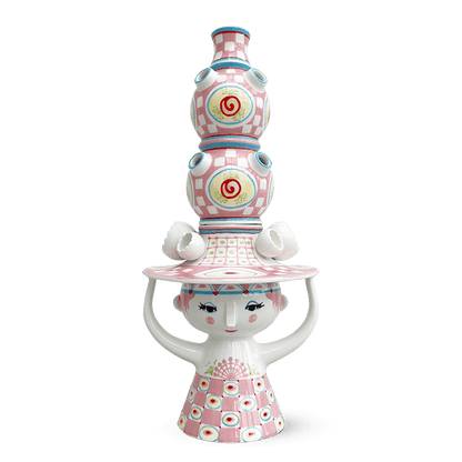 Bjørn Wiinblad Lady With Hat Vase — Pink