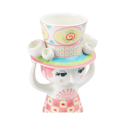 Bjørn Winblad Lady With Hat Vase, Pink/Yellow