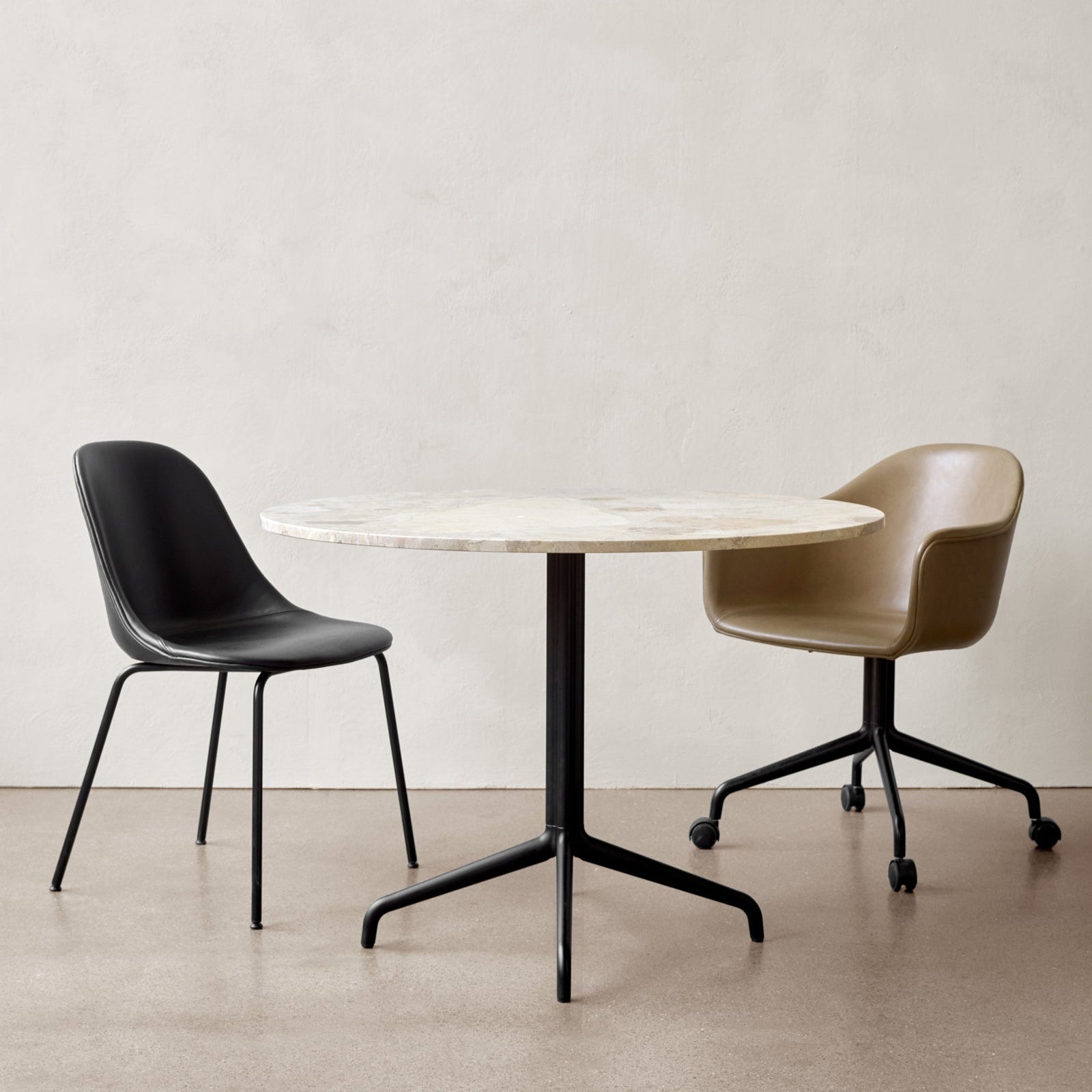 Harbour Dining Chair — Upholstered Shell — Steel Base