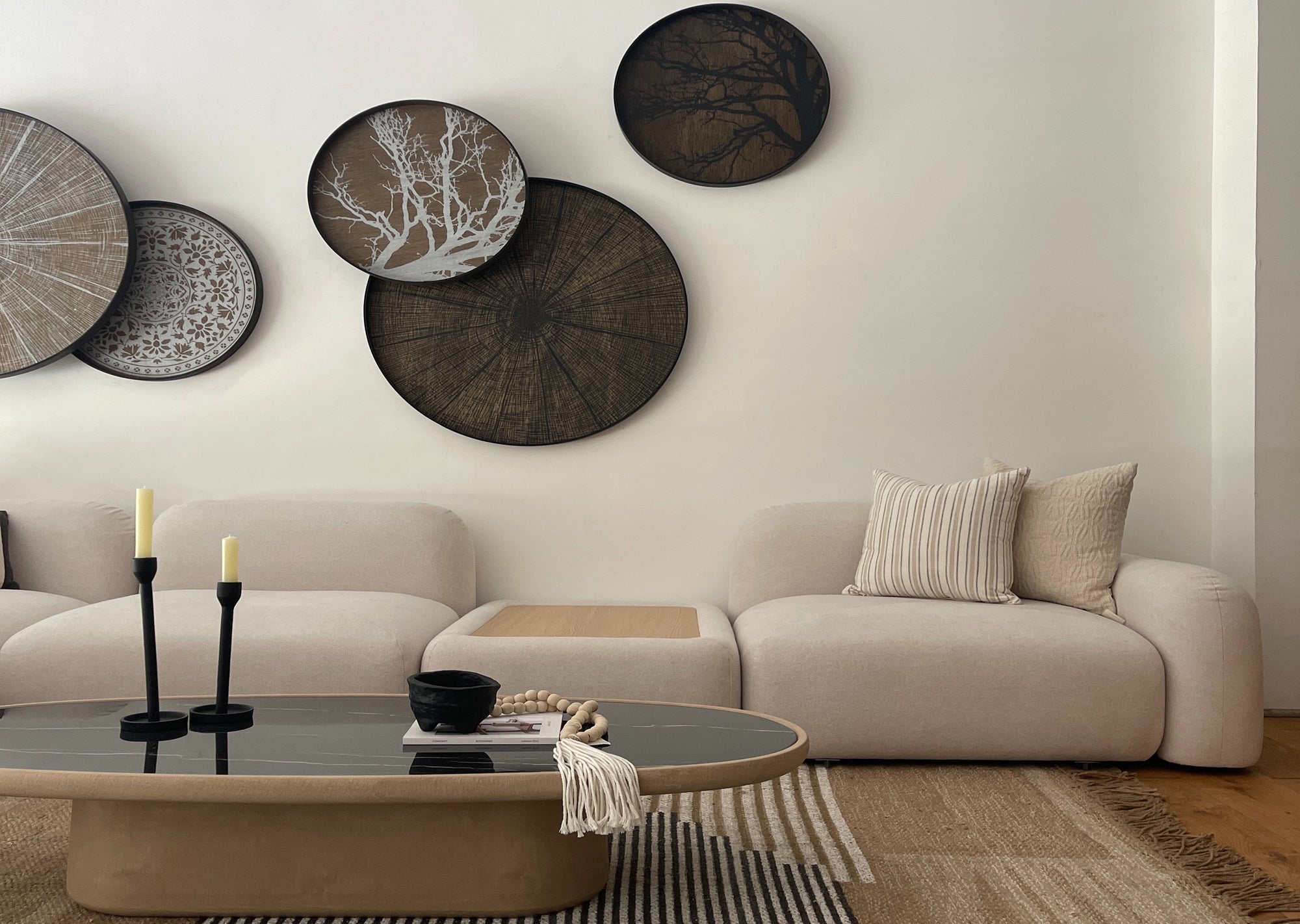 Maana Coffee Table with Inlay — Oval