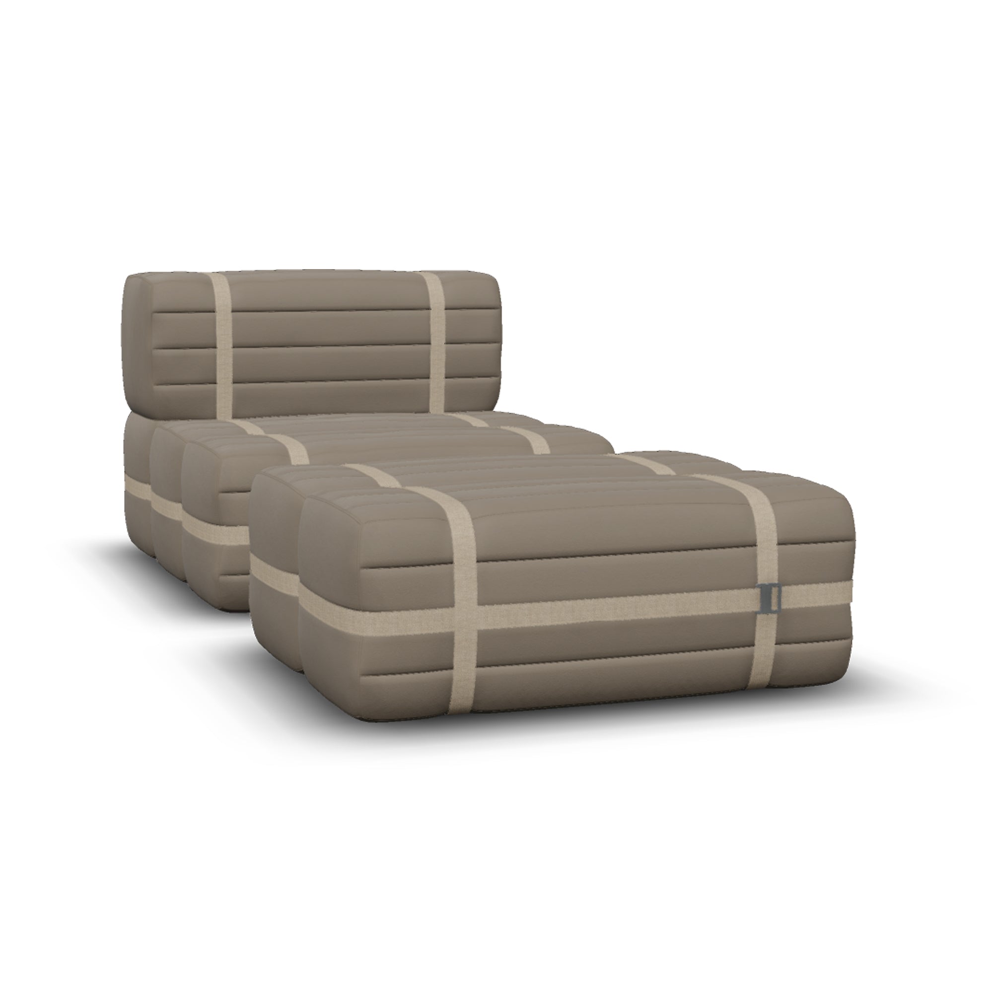 Haybale Lounge Chair with Footstool