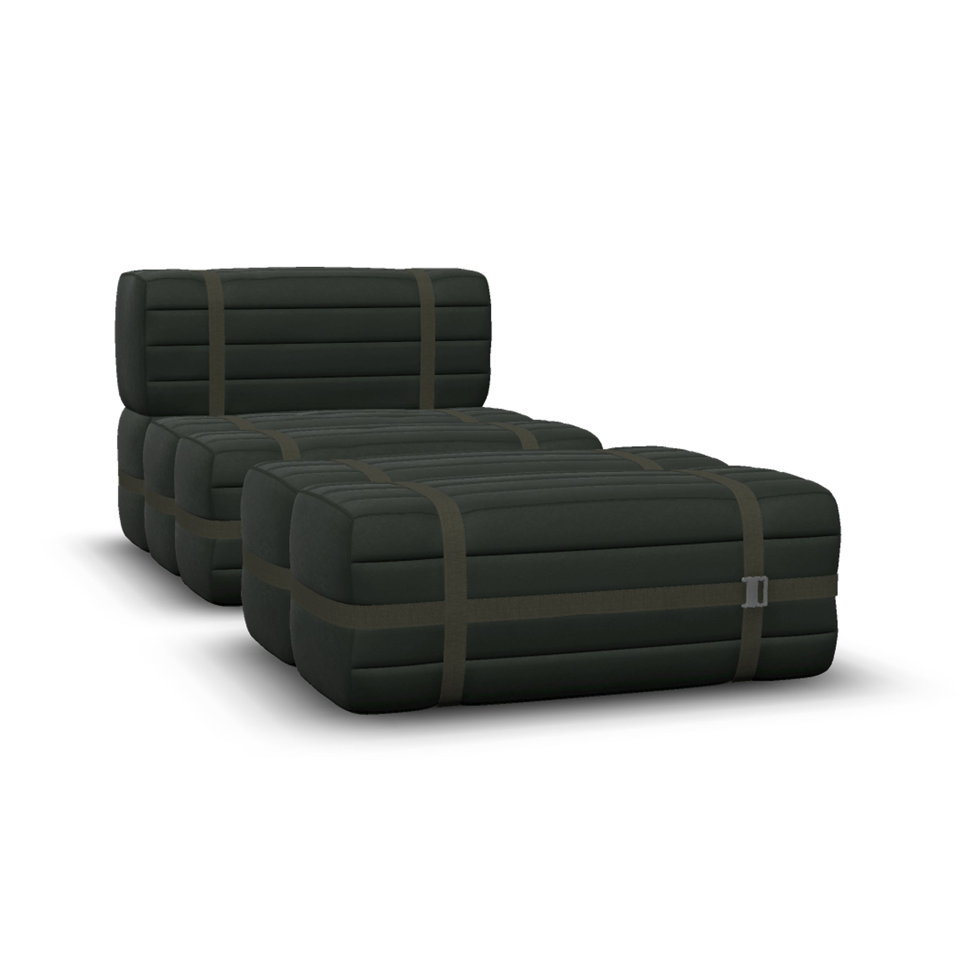 Haybale Lounge Chair with Footstool
