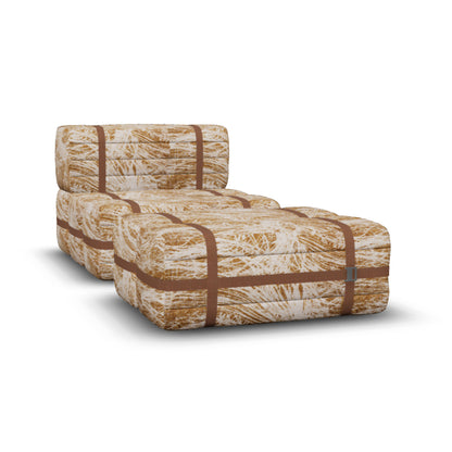 Haybale Lounge Chair with Footstool