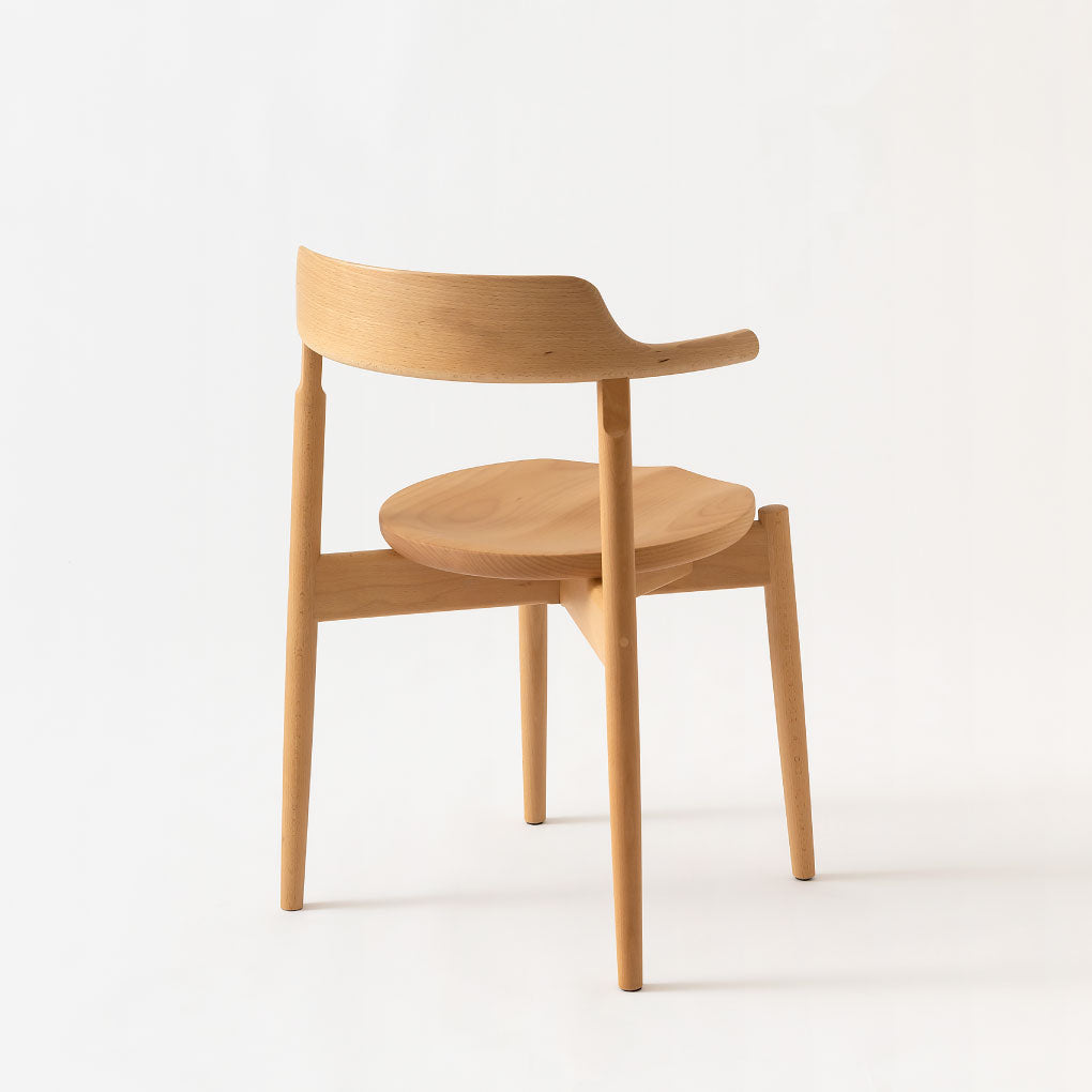 Tsubura Semi Armchair — Wood Seat