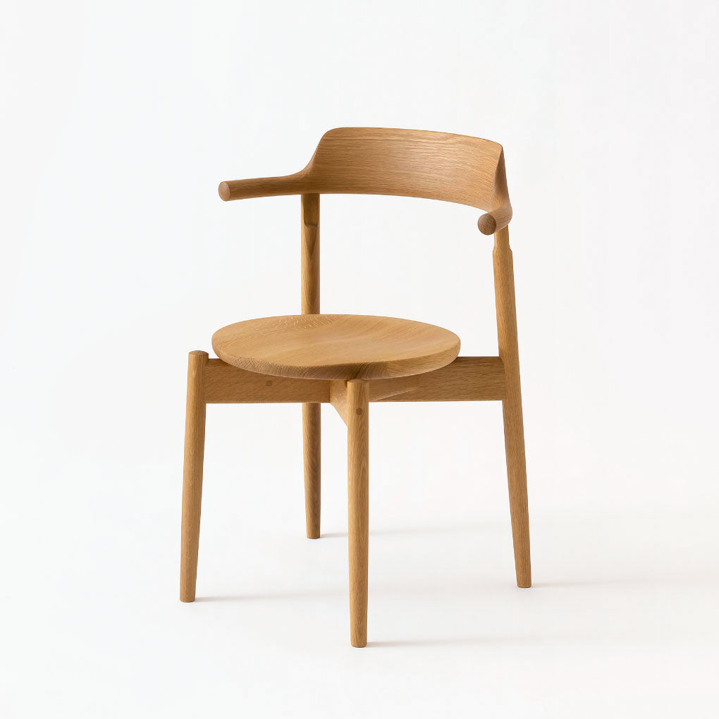 Tsubura Semi Armchair — Wood Seat