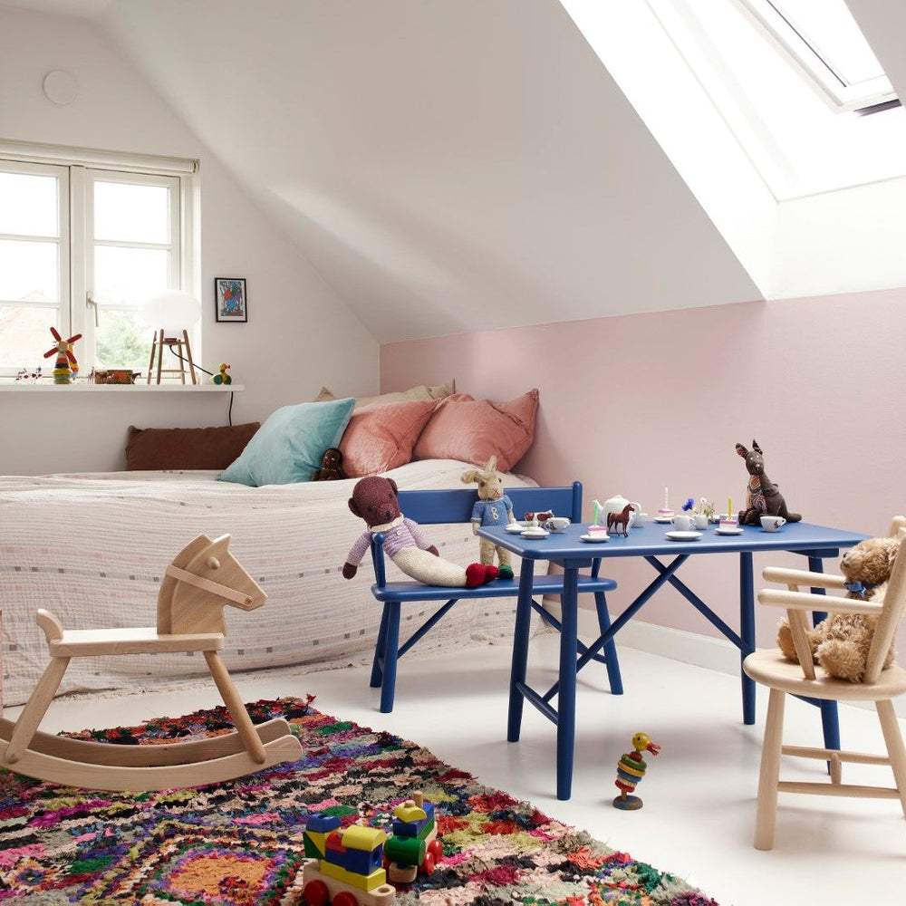 P11 Children's Bench — Blue Painted Beech