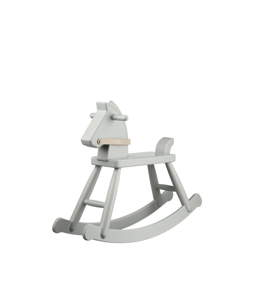 P12 Children Rocking Horse — Painted Beech — Blue Grey