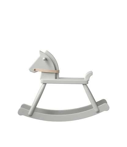 P12 Children Rocking Horse — Painted Beech — Blue Grey