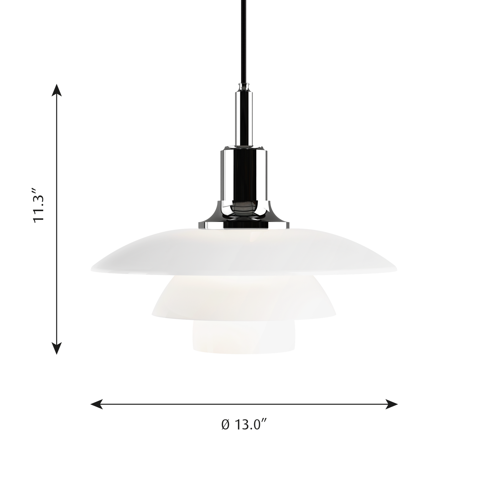 PH 3 ½ — 3 Glass Pendant Lamp