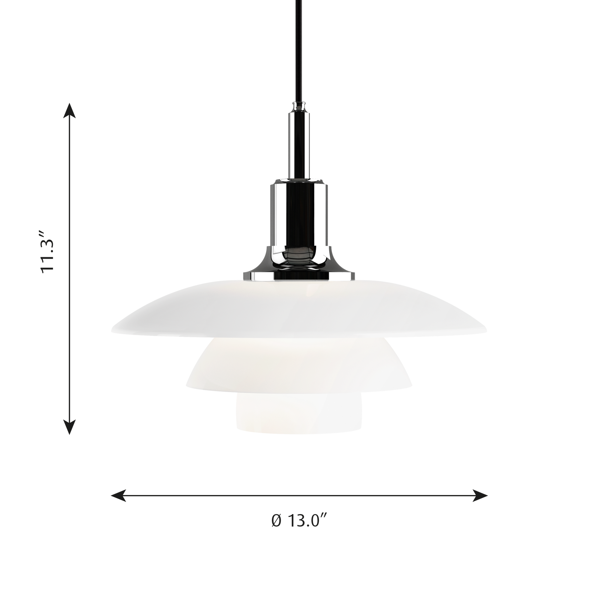 PH 3 ½ — 3 Glass Pendant Lamp