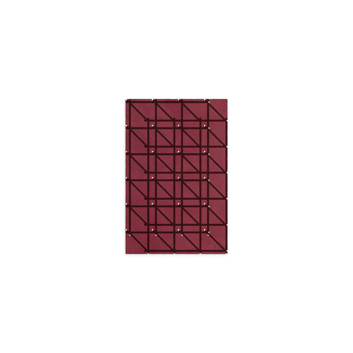 RG-01 Rug by Christian Borger, Wine, 5×8, top-down view