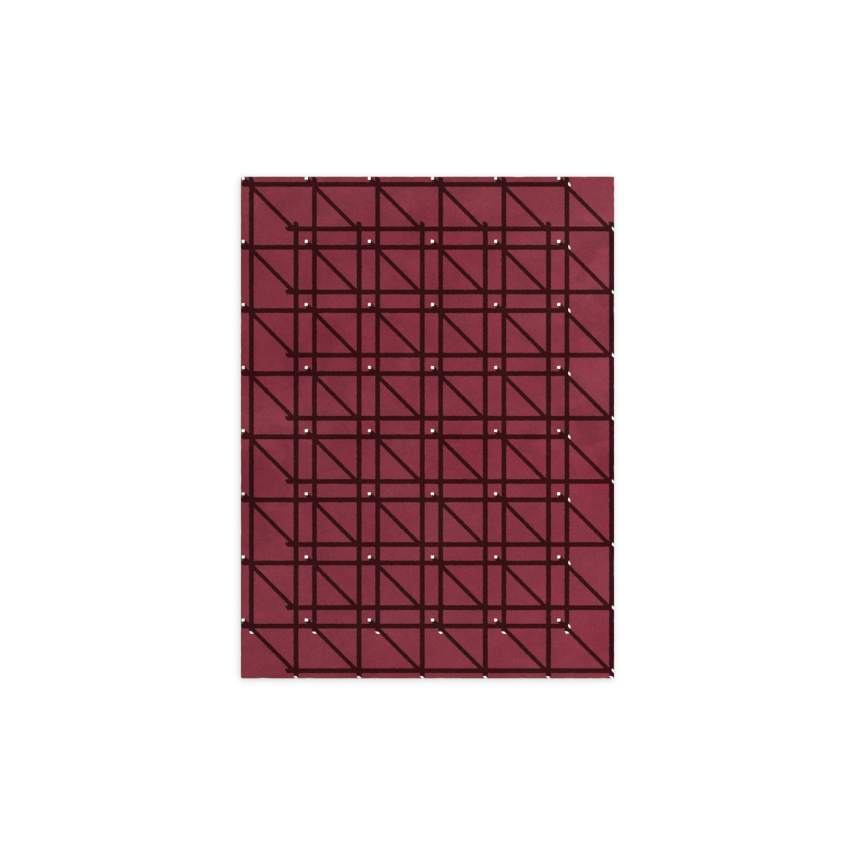 RG-01 Rug by Christian Borger, Wine, 8×10, top-down view