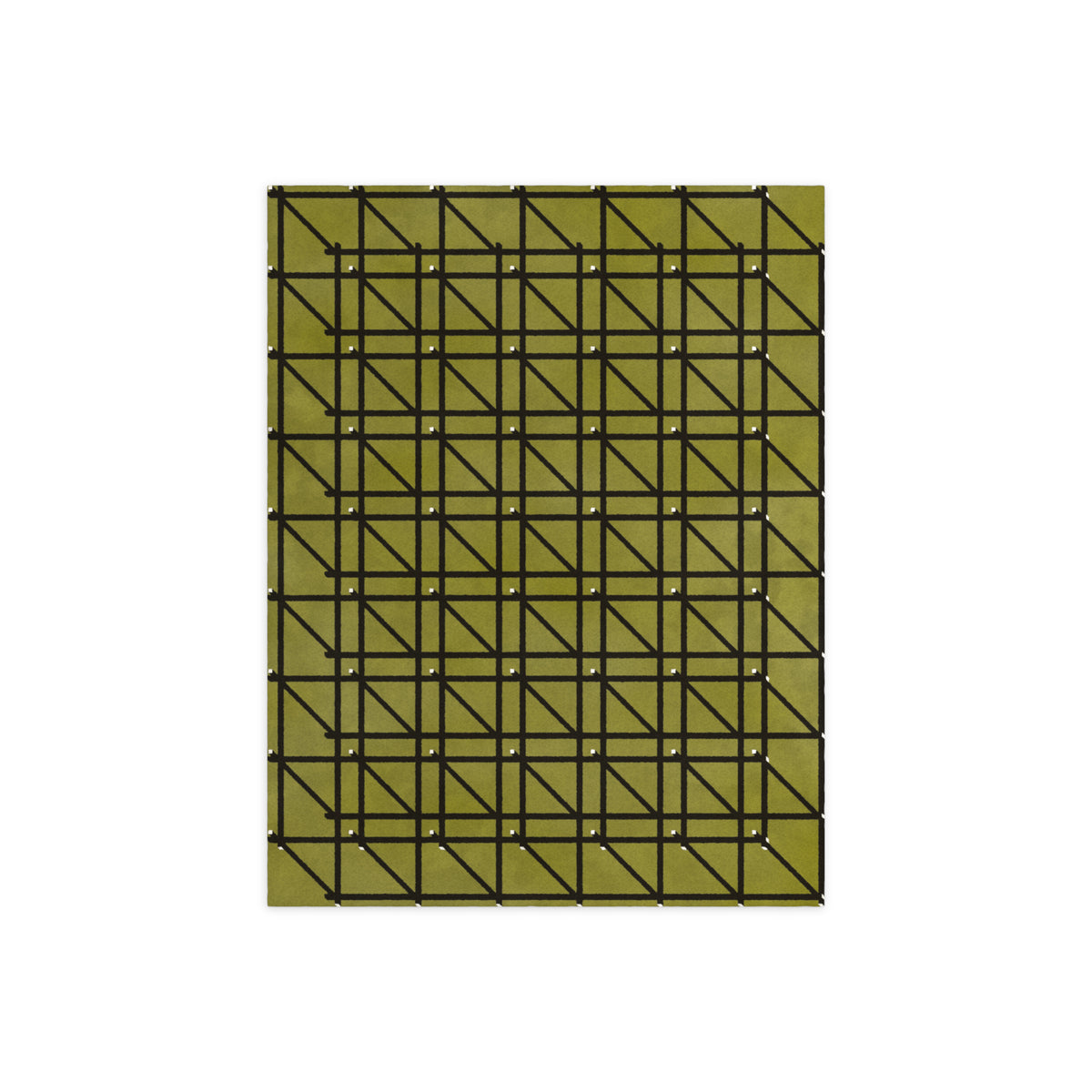 RG-01 Rug by Christian Borger, Olive, 9×12, top-down view