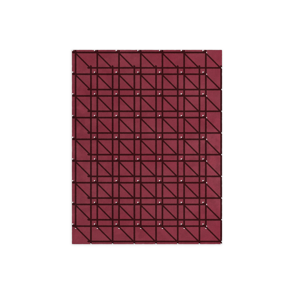 RG-01 Rug by Christian Borger, Wine, 9×12, top-down view