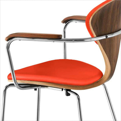 Cherner Metal Armchair with Seat and Back Pads