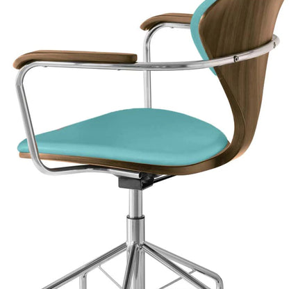 Cherner Swivel Base Armchair with Seat and Back Pads
