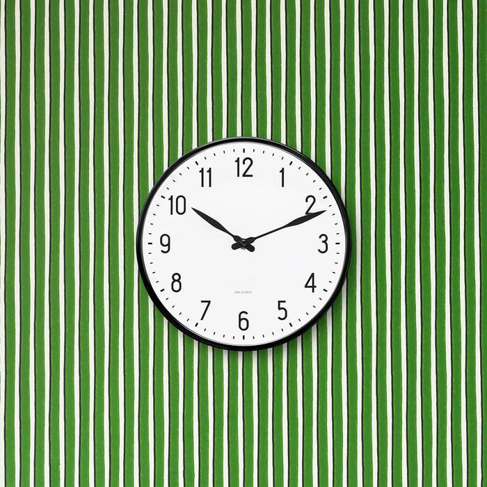 Arne Jacobsen Station Wall Clock — Small White/Black