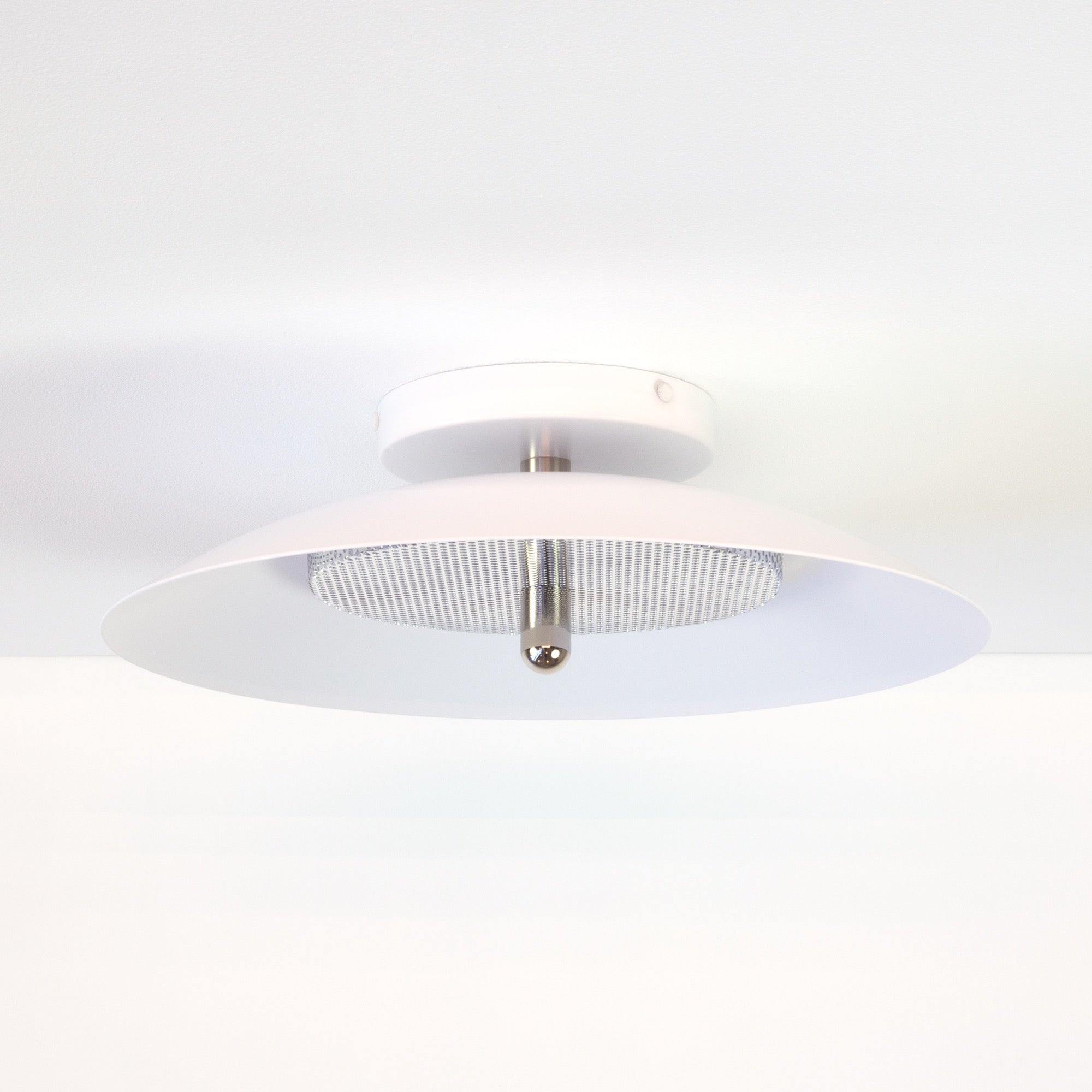 Signal Flush Mount — White & Nickel