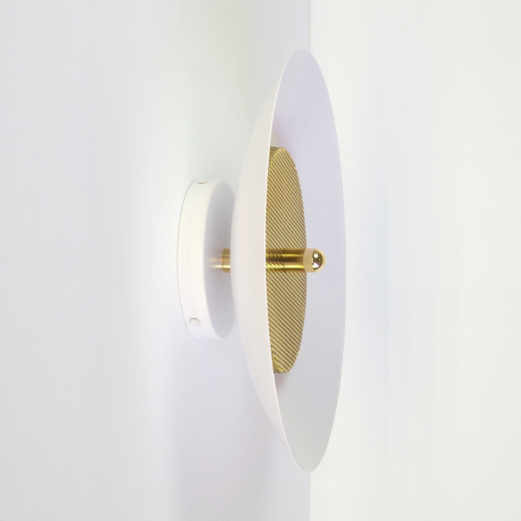Signal Flush Mount — White & Brass