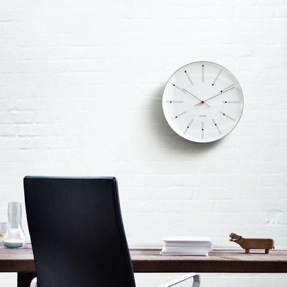 Arne Jacobsen Bankers Wall Clock — Small White