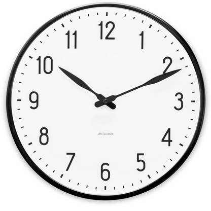 Arne Jacobsen Station Wall Clock — Large White/Black