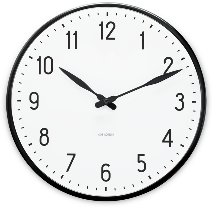 Arne Jacobsen Station Wall Clock — Large White/Black