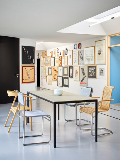 B40 Breuer-Chair — Fabric, Leather and Cane