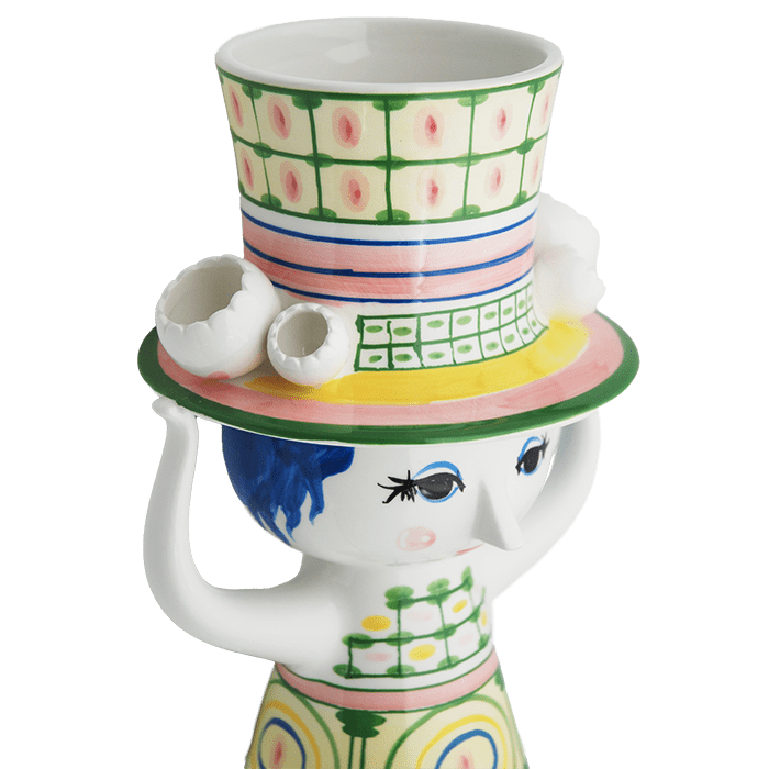 Bjørn Wiinblad Lady with Hat Vase — Green