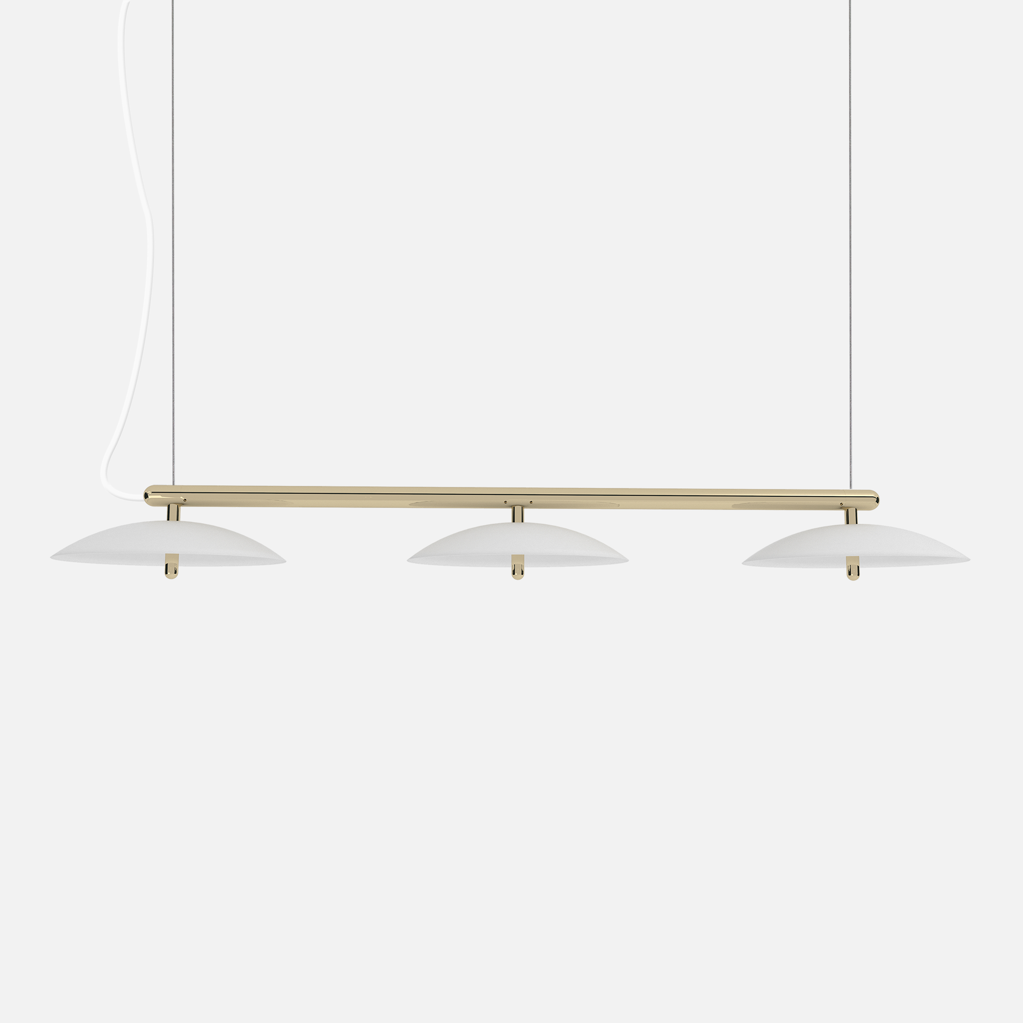 Signal Linear Pendant Light — White & Brass
