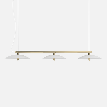 Signal Linear Pendant Light — White & Brass